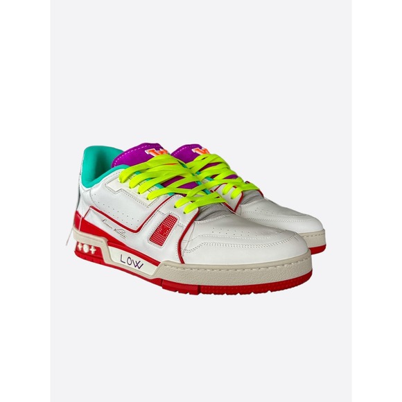 Louis Vuitton White & Red Paris Exclusive Trainer - Picture 4 of 7